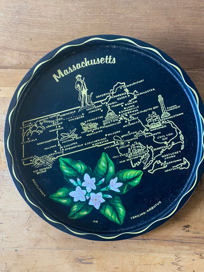 Massachusetts State Metal Tray