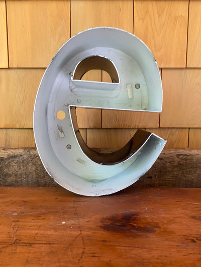 Salvaged Metal Letter - e