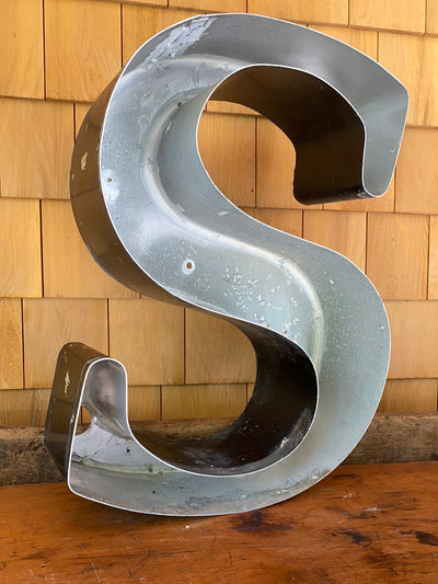 Salvaged Metal Letter - S