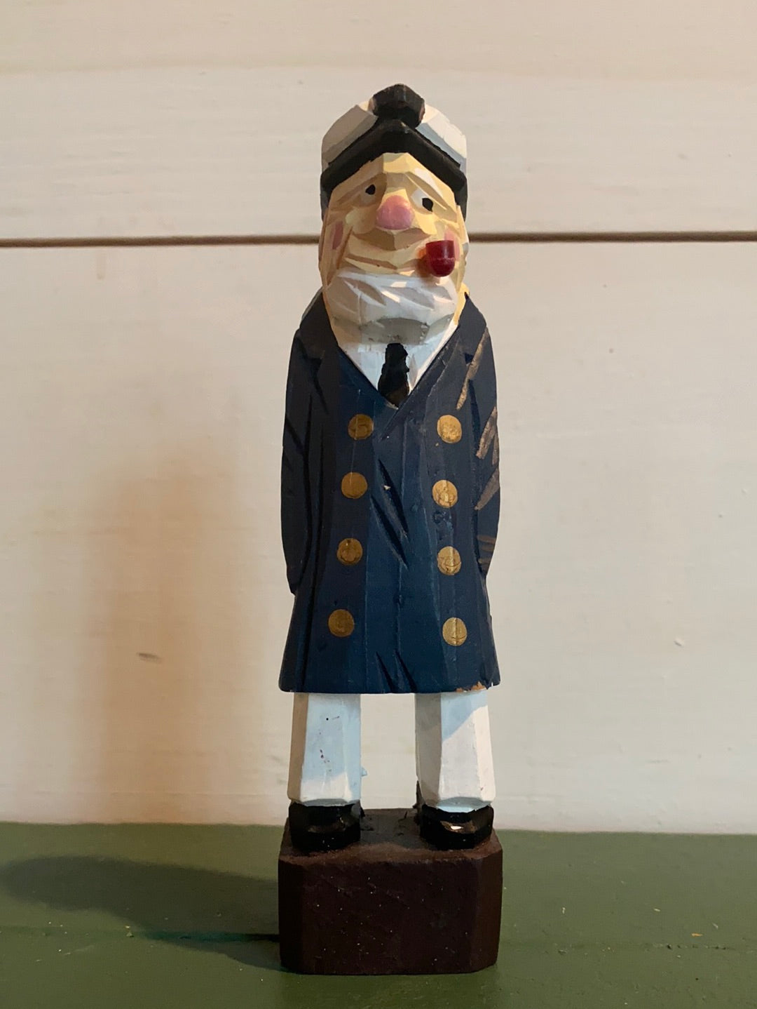 Vintage Wooden Sea Captain - Blue Coat