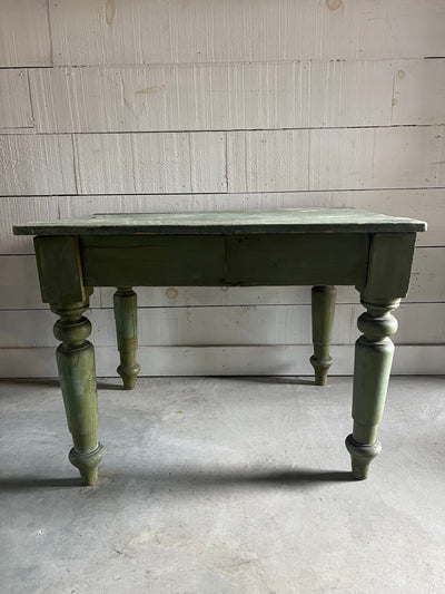 Antique Wood Table Green Paint