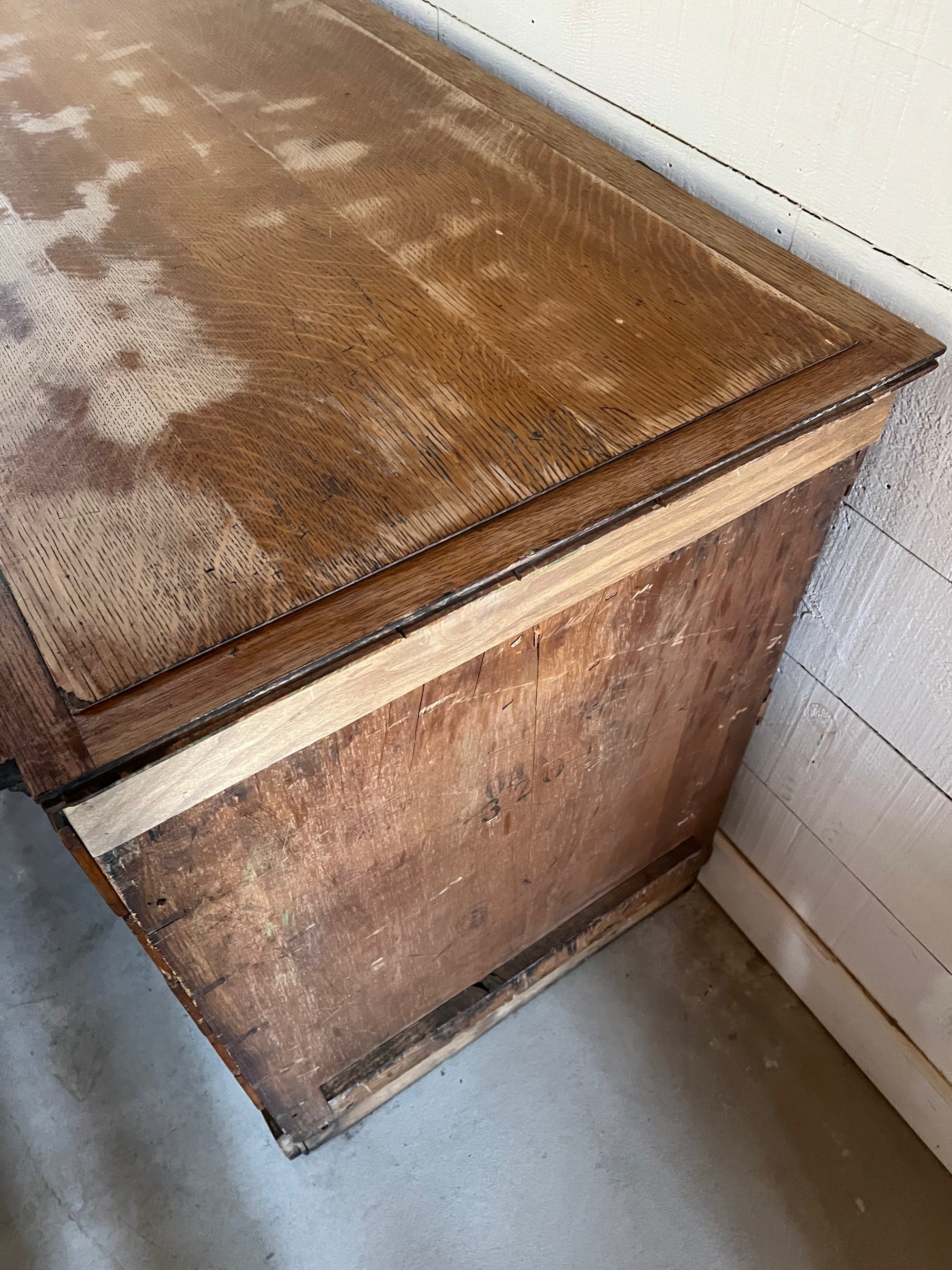 Vintage Apothecary Cabinet with 15 Glass-Front Drawers