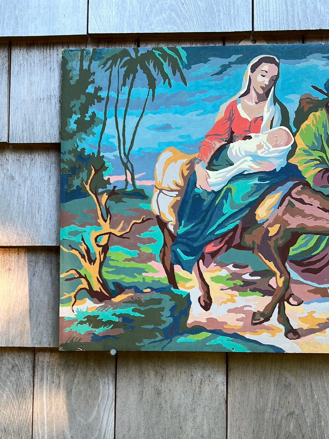 Vintage Paint by Numbers - Baby Jesus on a Donkey