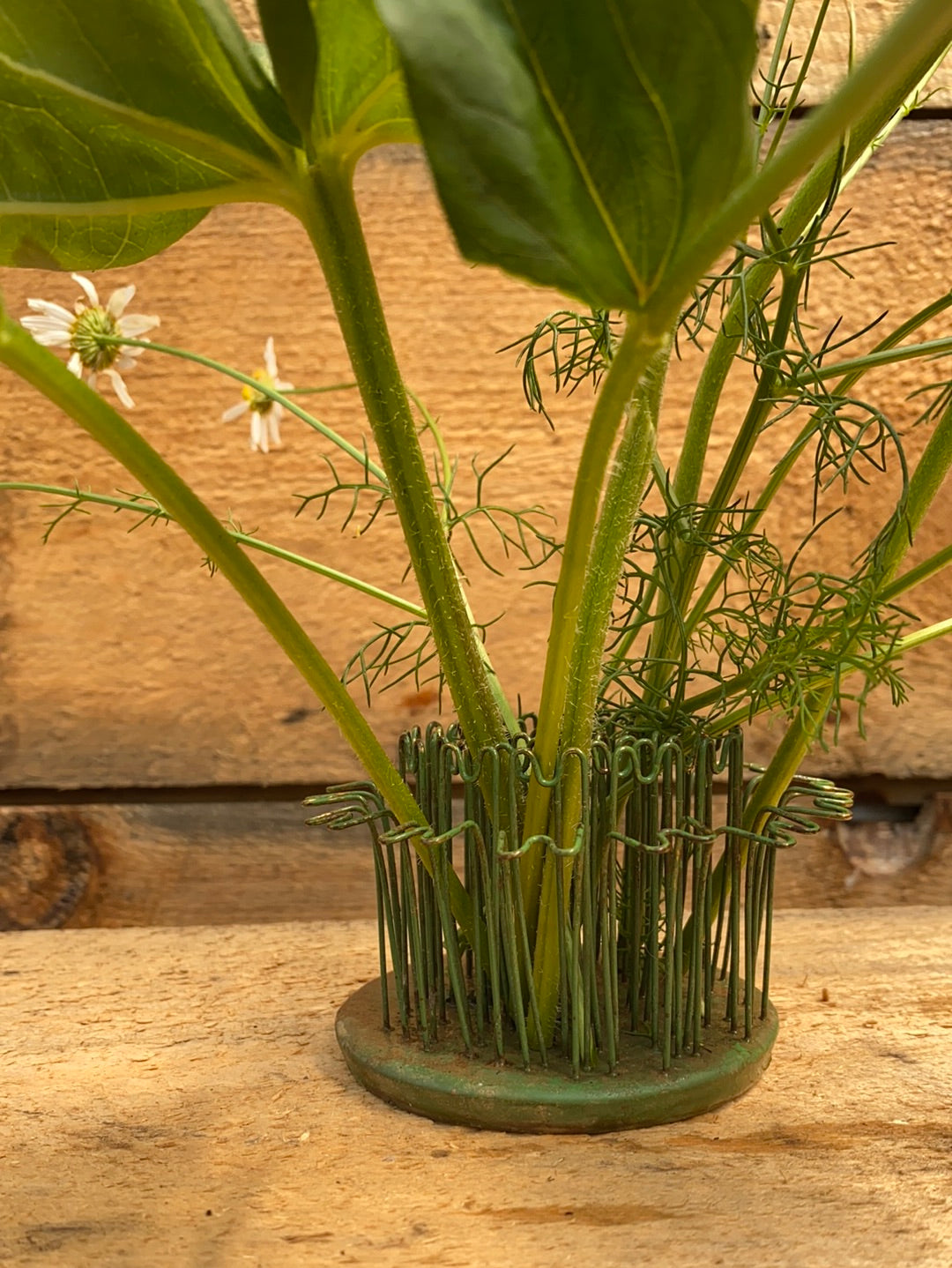 Vintage Blue Ribbon Flower Holder
