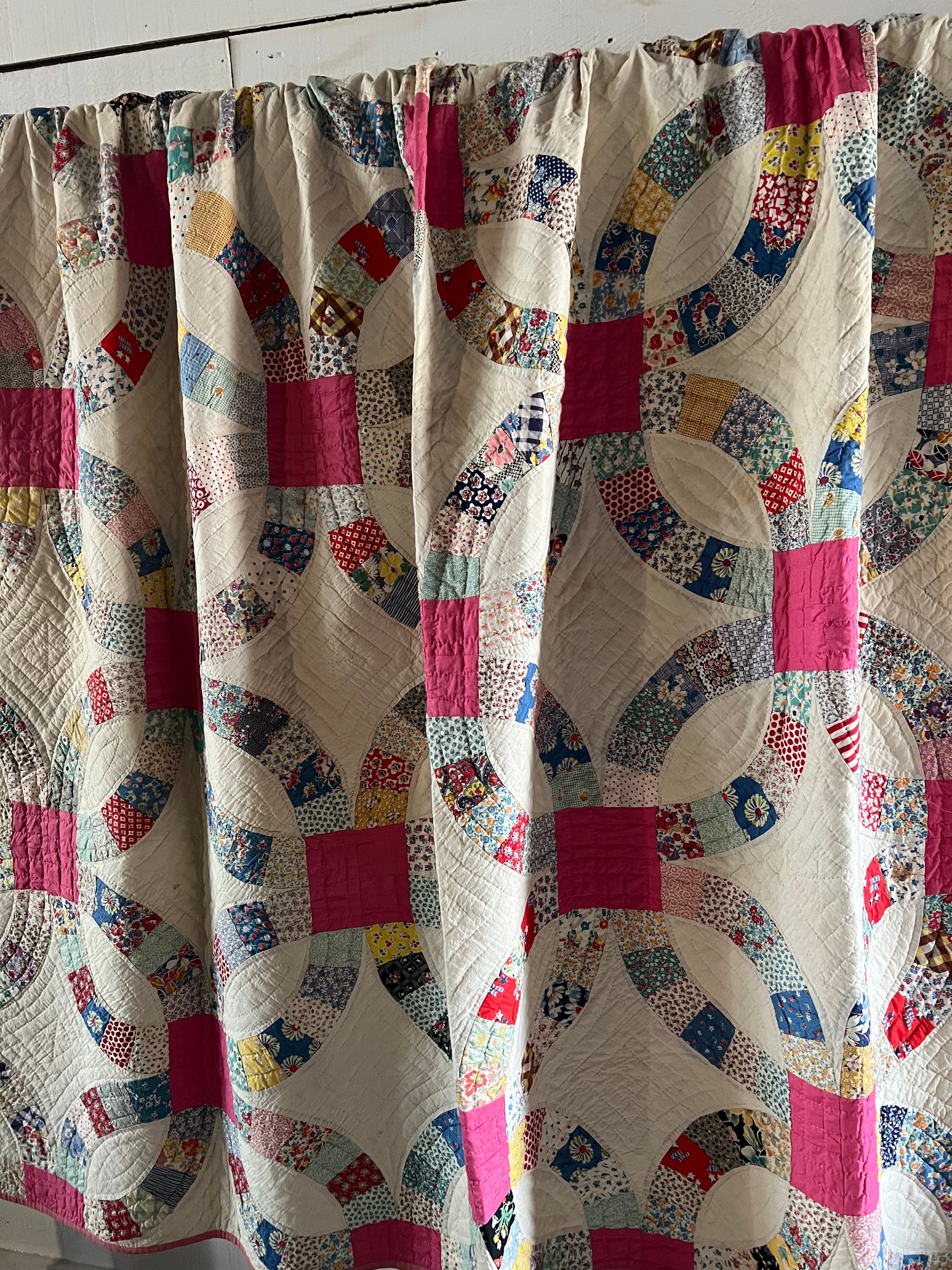 Quilted Patch Deadstock Cotton Shower Curtain