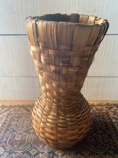 Vintage Woven Basket Vase