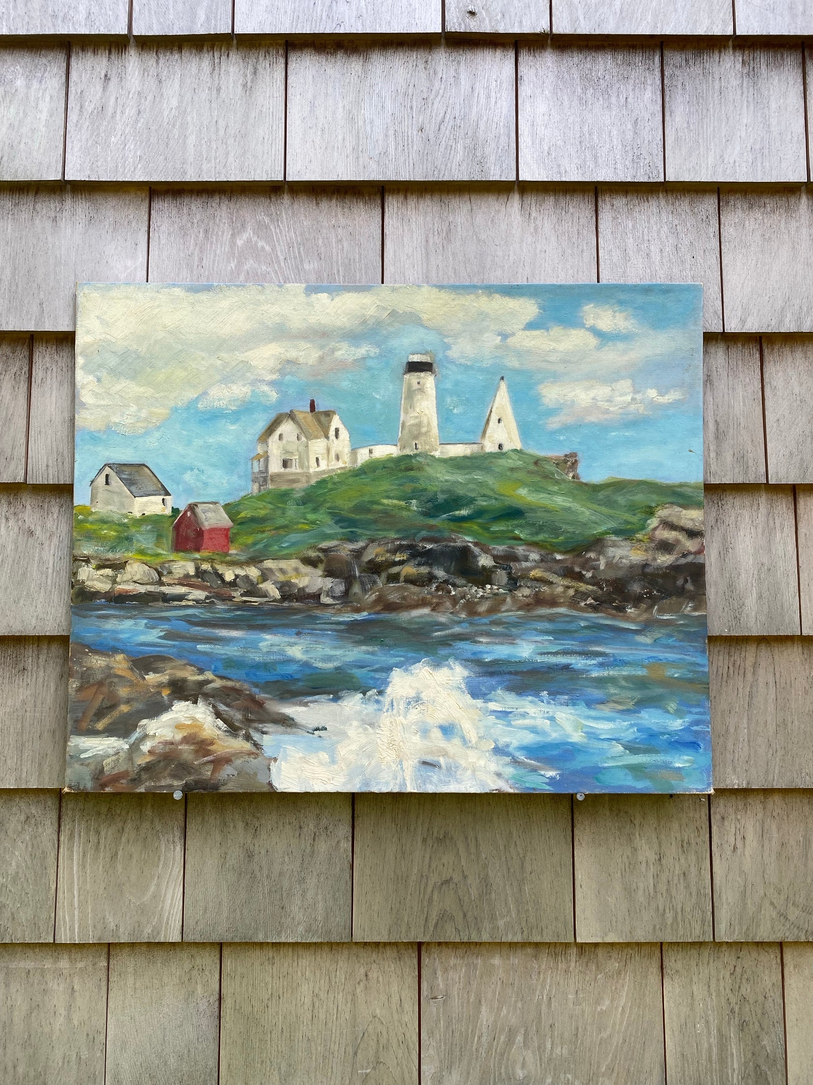 Vintage Coastal Light House Painting