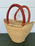 African Basket w/ Leather Handle - Tan