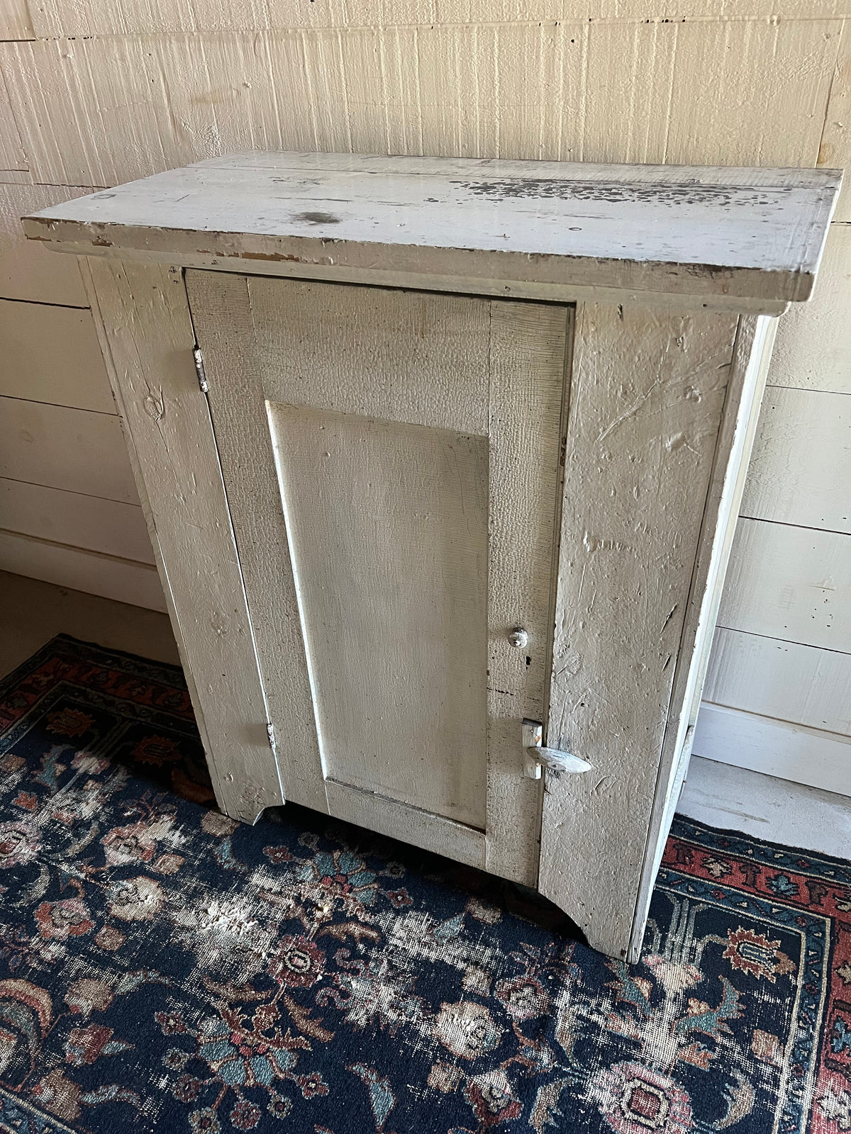 Antique Painted White Cabinet