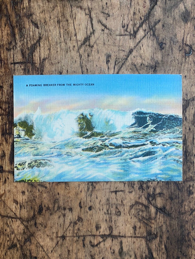 Vintage Might Ocean Waves Post Card