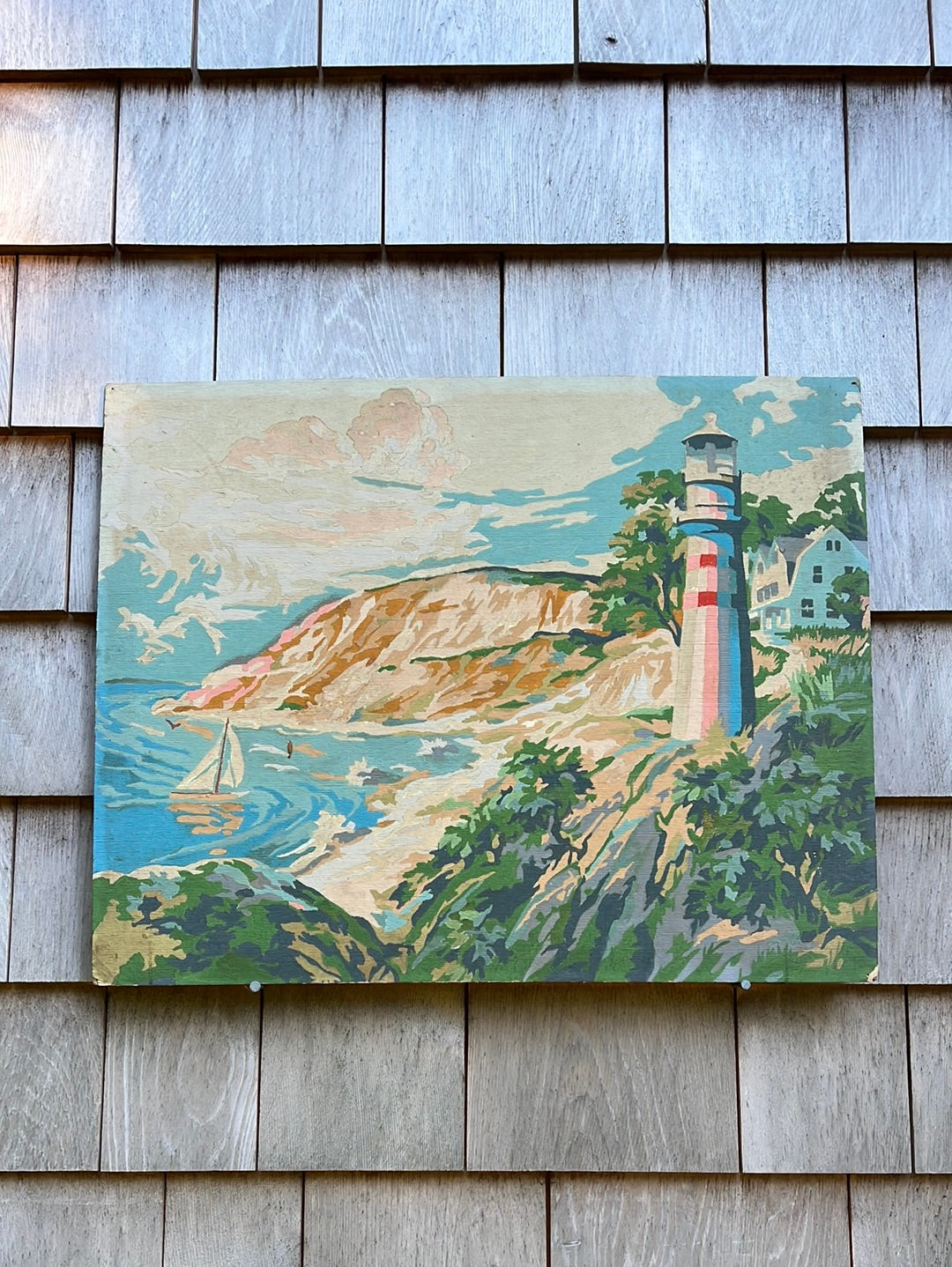 Vintage Rocky Coast + Light House Paint by Numbers