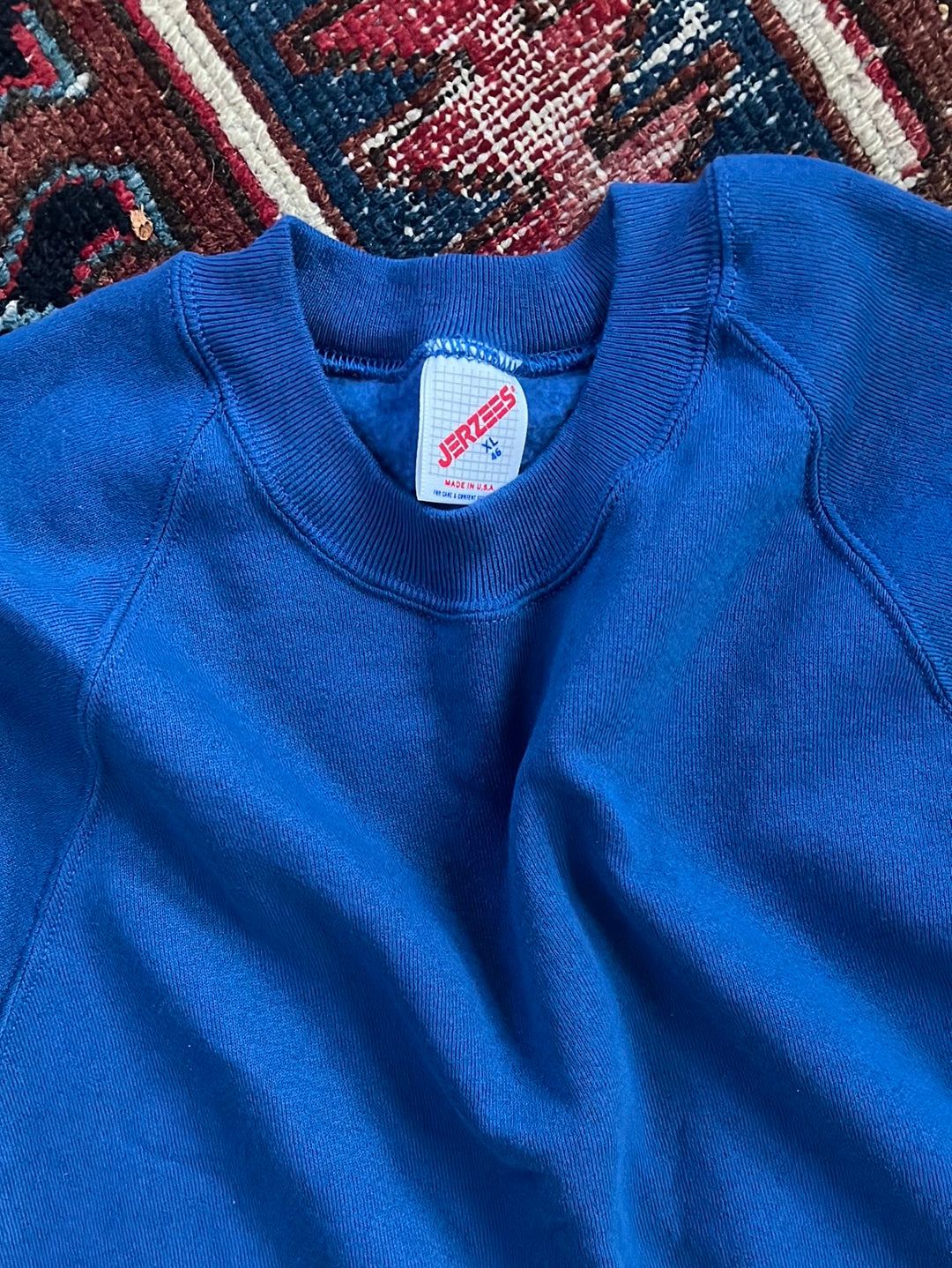 Vintage Cobalt  Raglan Sweatshirt