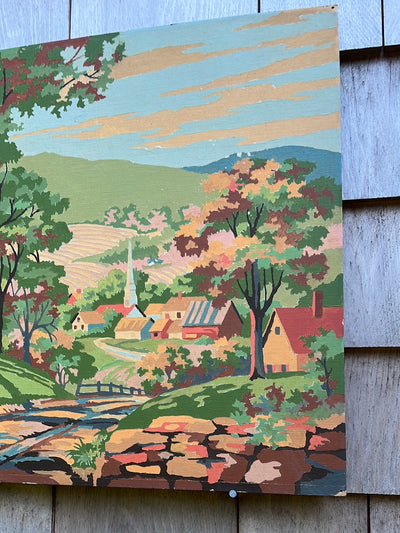 Vintage Paint by Numbers - View of a Farm Town