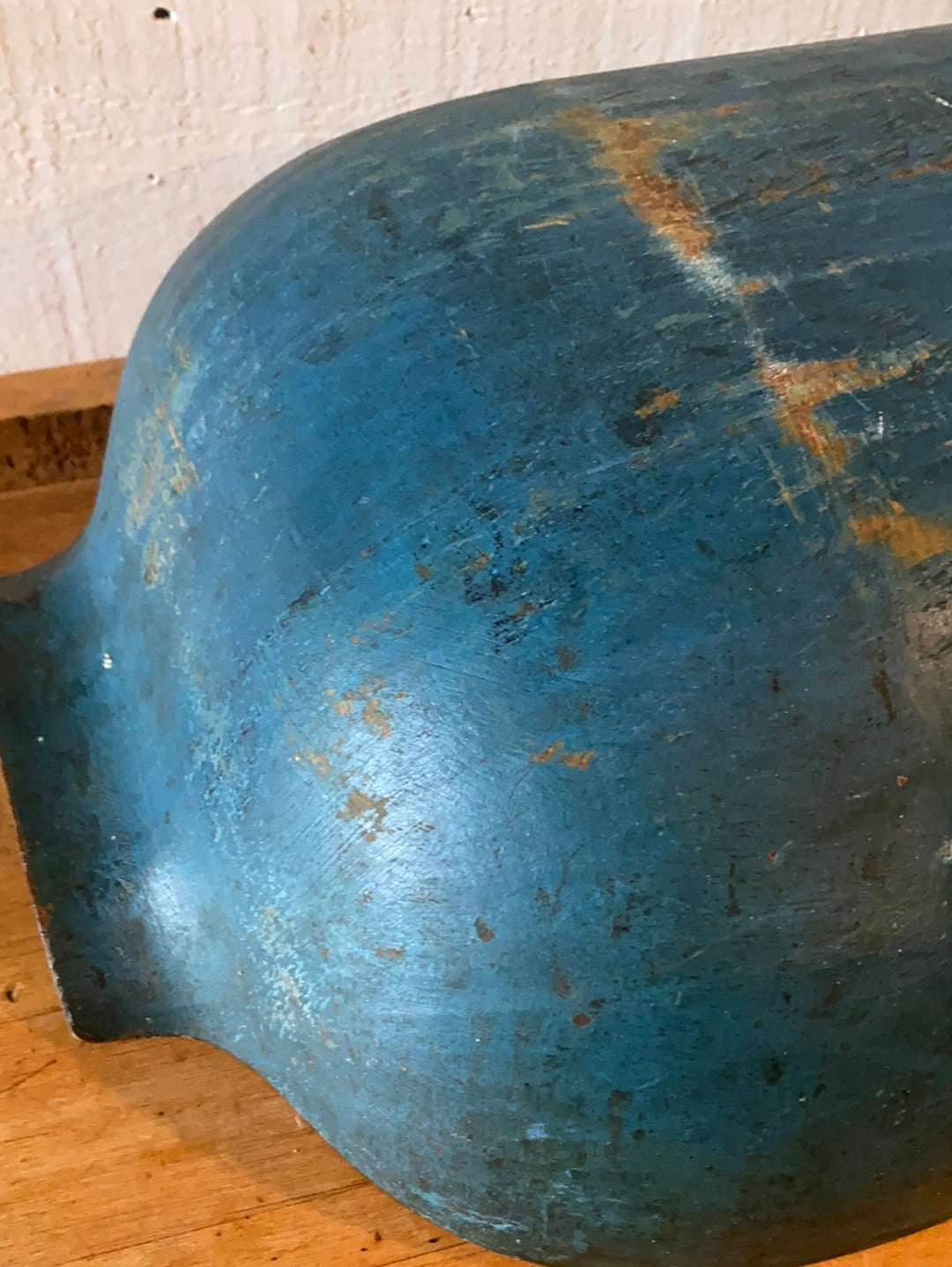 Antique Wooden Dough Bowl - Painted