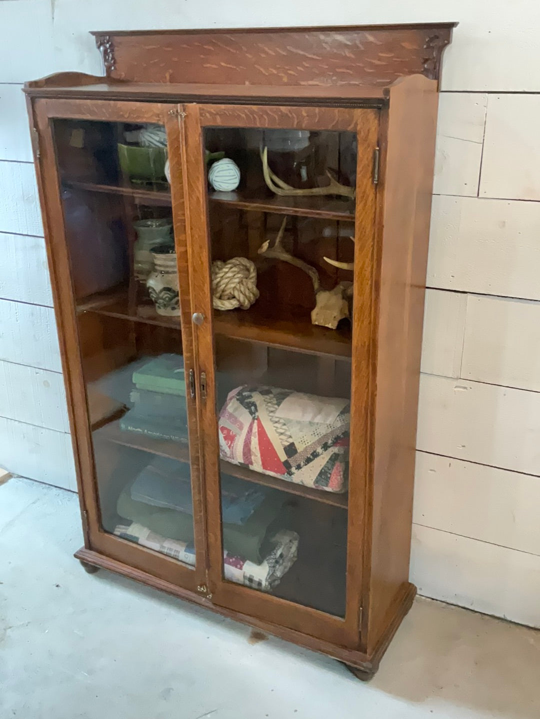 Antique Display Cabinet Glass Doors