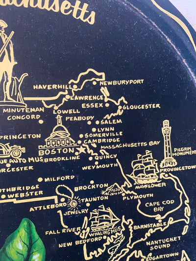 Massachusetts State Metal Tray