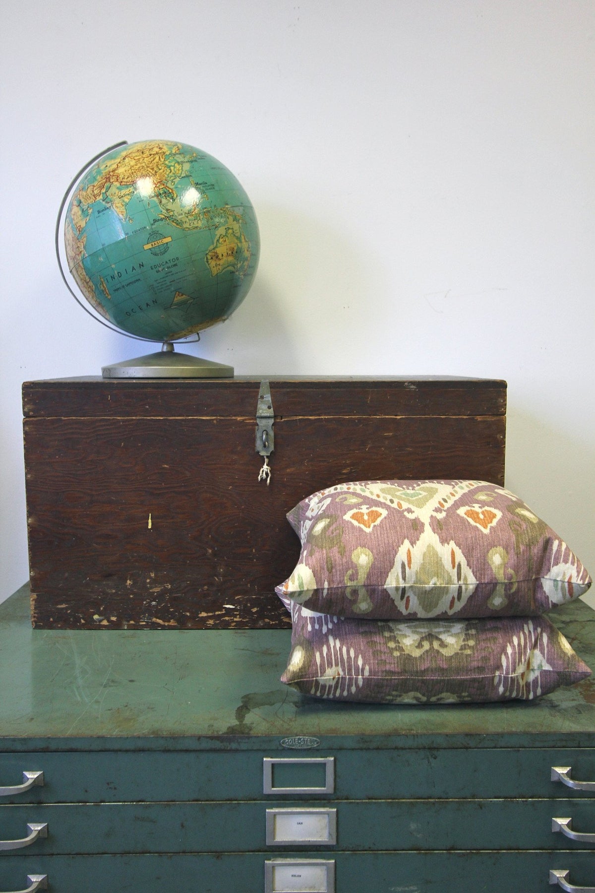 1950s Handmade Wooden Trunk - Diamonds & Rust