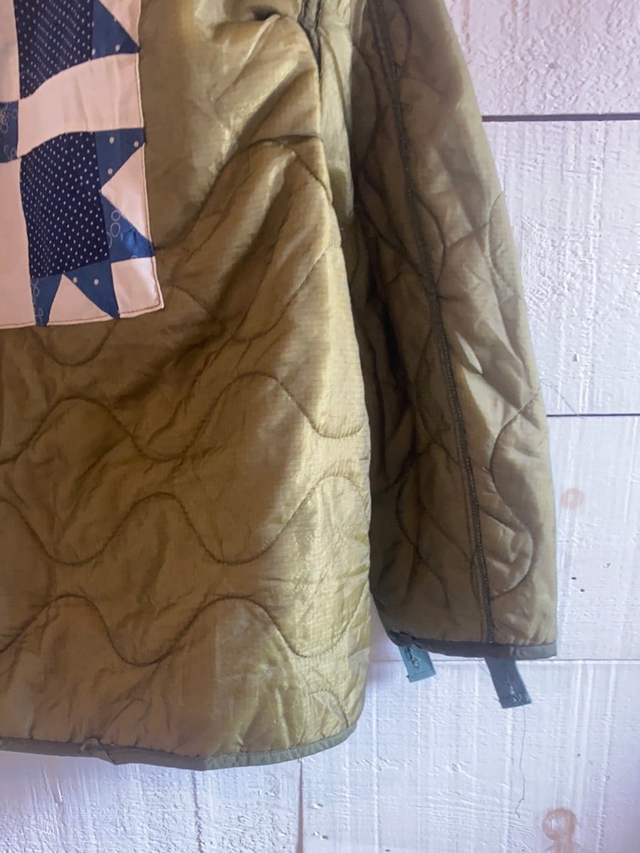 Indigo Quilt Patch - Vintage Quilted Liner - Diamonds & Rust
