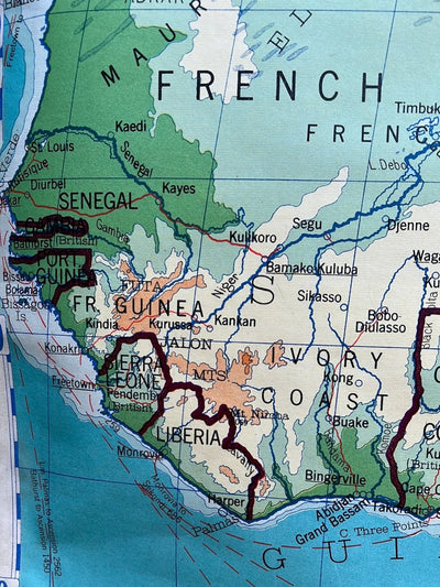 Map of Africa 1940 - Diamonds & Rust
