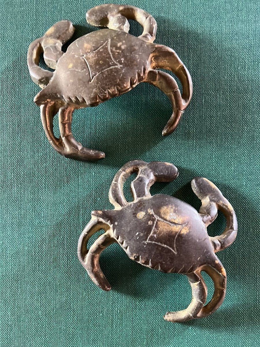 Pair of Vintage Brass Crabs - Diamonds & Rust
