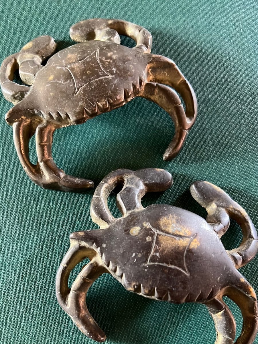 Pair of Vintage Brass Crabs - Diamonds & Rust