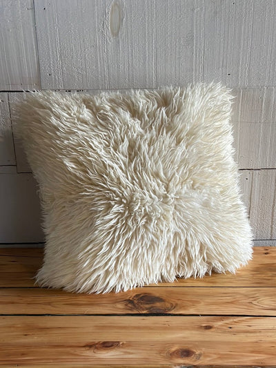Pre - Loved Sherpa Down - Filled Pillow 20" x 20" - Diamonds & Rust