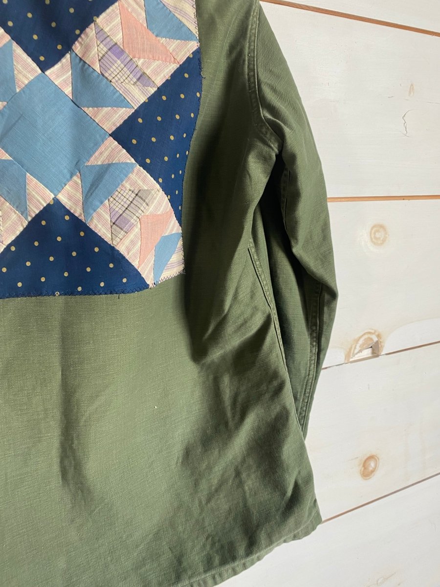Quilt Patch - Vintage Military Shirt - 1 - Diamonds & Rust