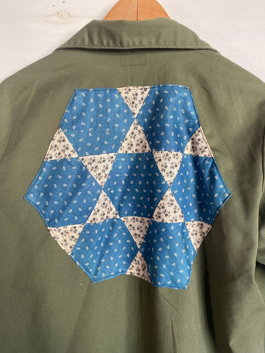 Quilt Patch - Vintage Military Shirt - Diamonds & Rust