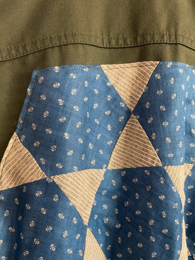 Quilt Patch - Vintage Military Shirt - Diamonds & Rust