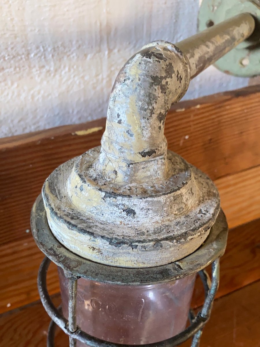 Salvaged Maritime Hallway Light - Diamonds & Rust