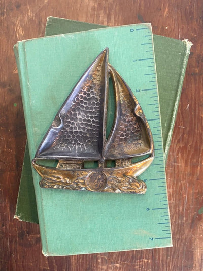 Small Brass Sailboat - Diamonds & Rust