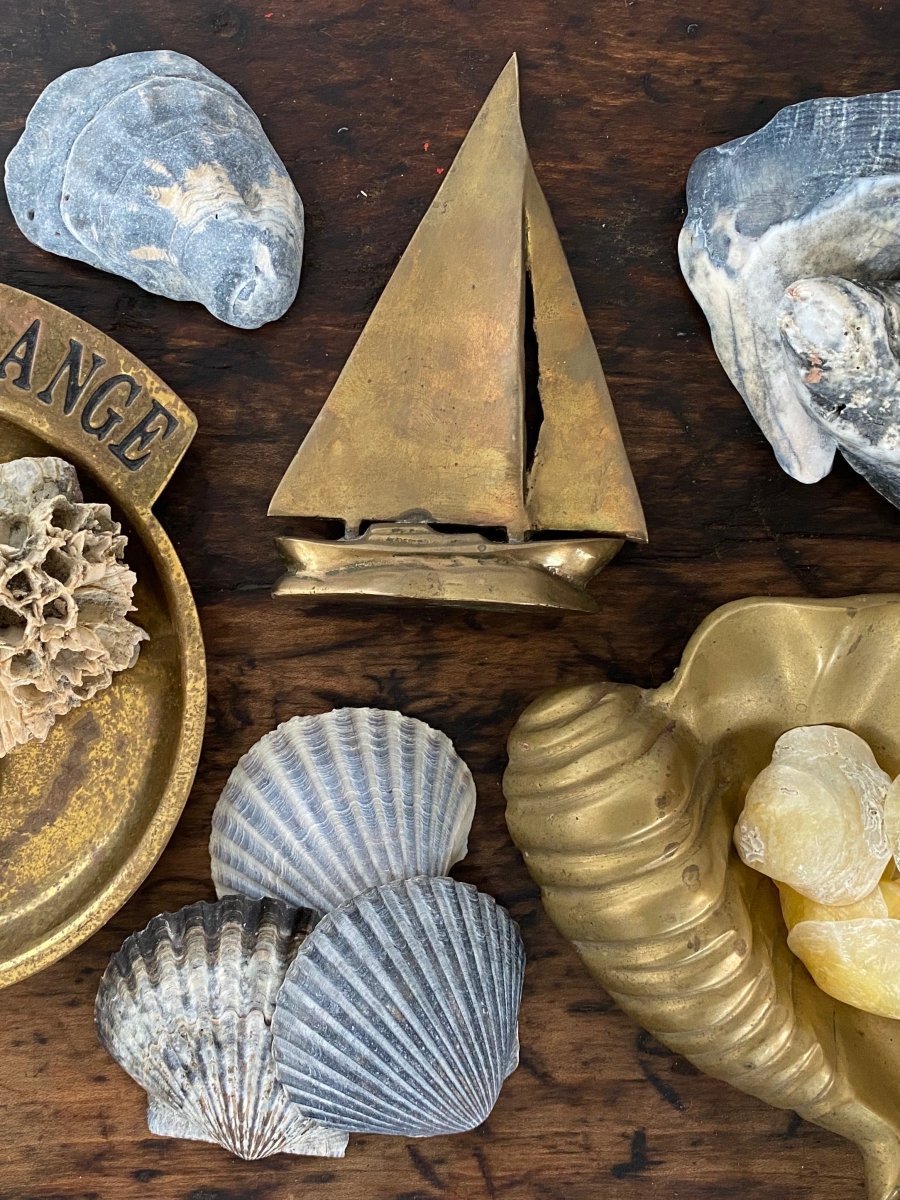 Small Brass Sailboat - Diamonds & Rust