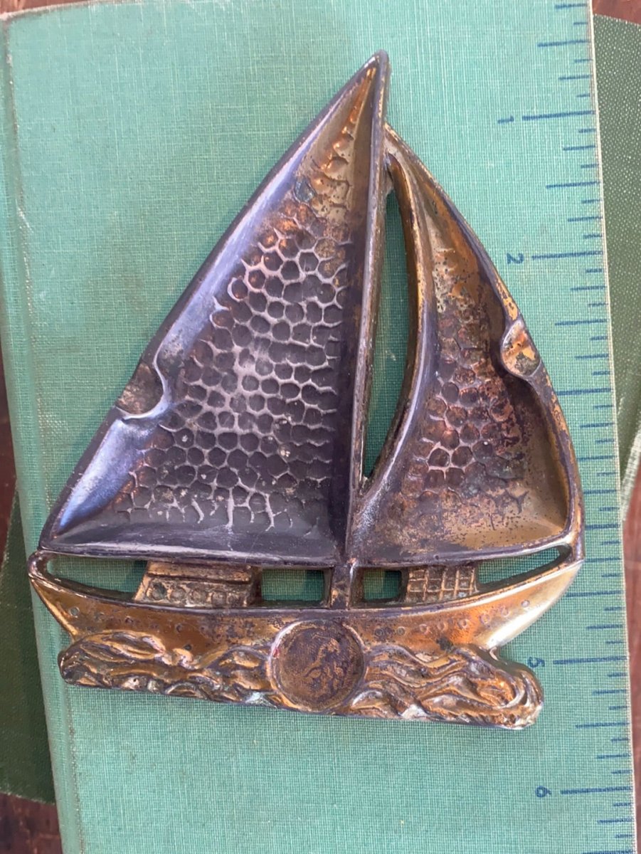 Small Brass Sailboat - Diamonds & Rust