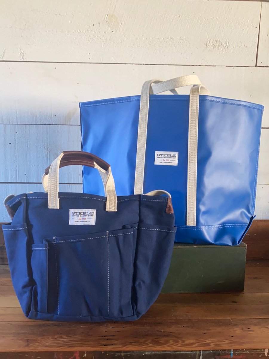 Steele Canvas Medium Tote - Marine Blue - Diamonds & Rust