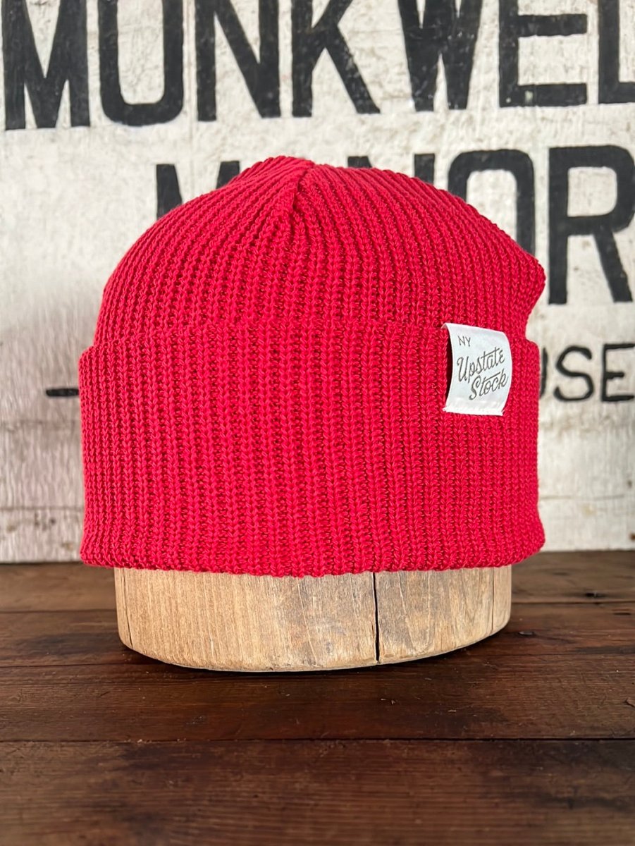 Upcycyled Cotton Watchcap - Cherry Red - Diamonds & Rust