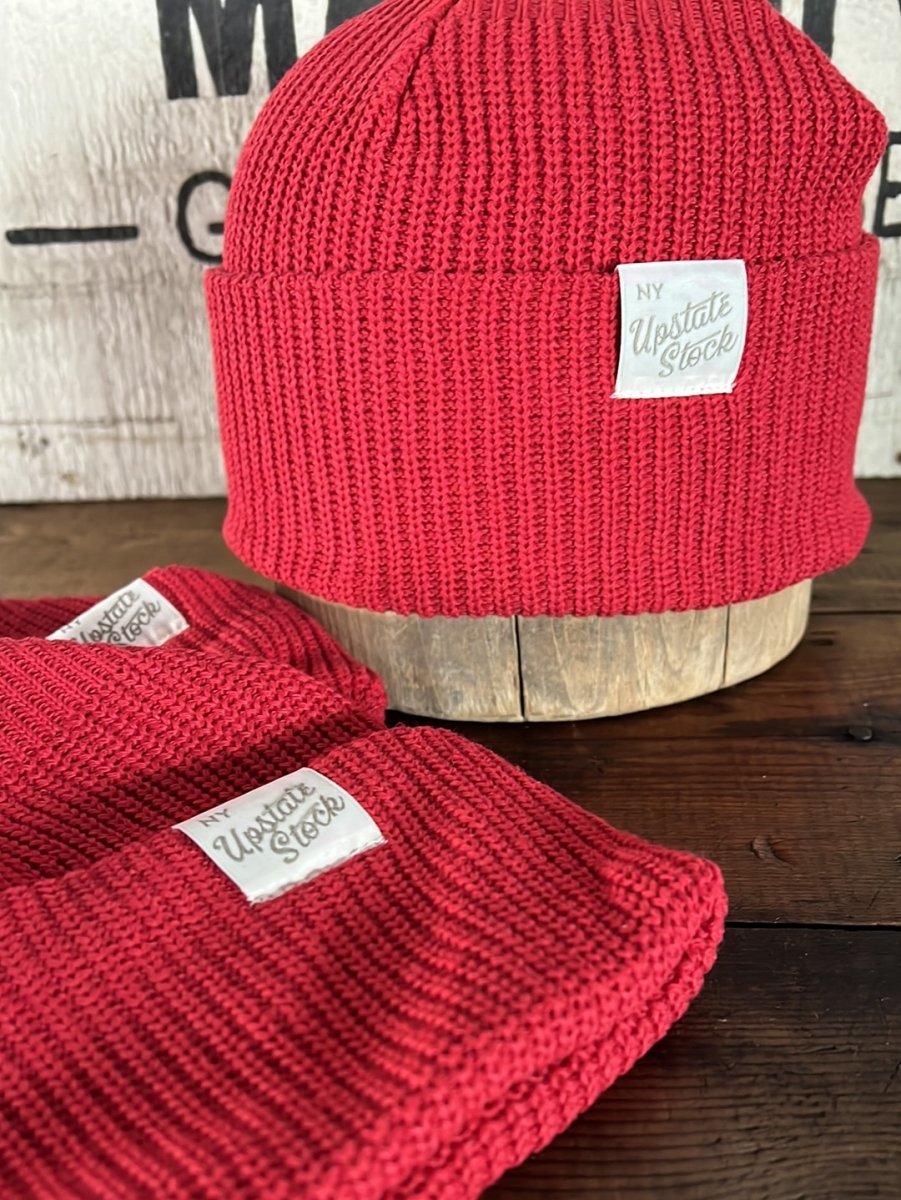 Upcycyled Cotton Watchcap - Cherry Red - Diamonds & Rust