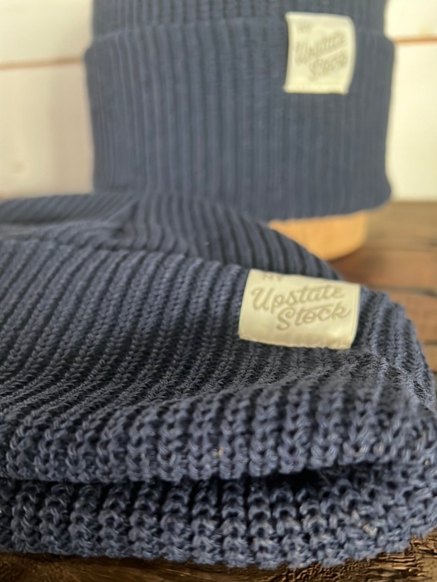 Upcycyled Cotton Watchcap - Navy - Diamonds & Rust
