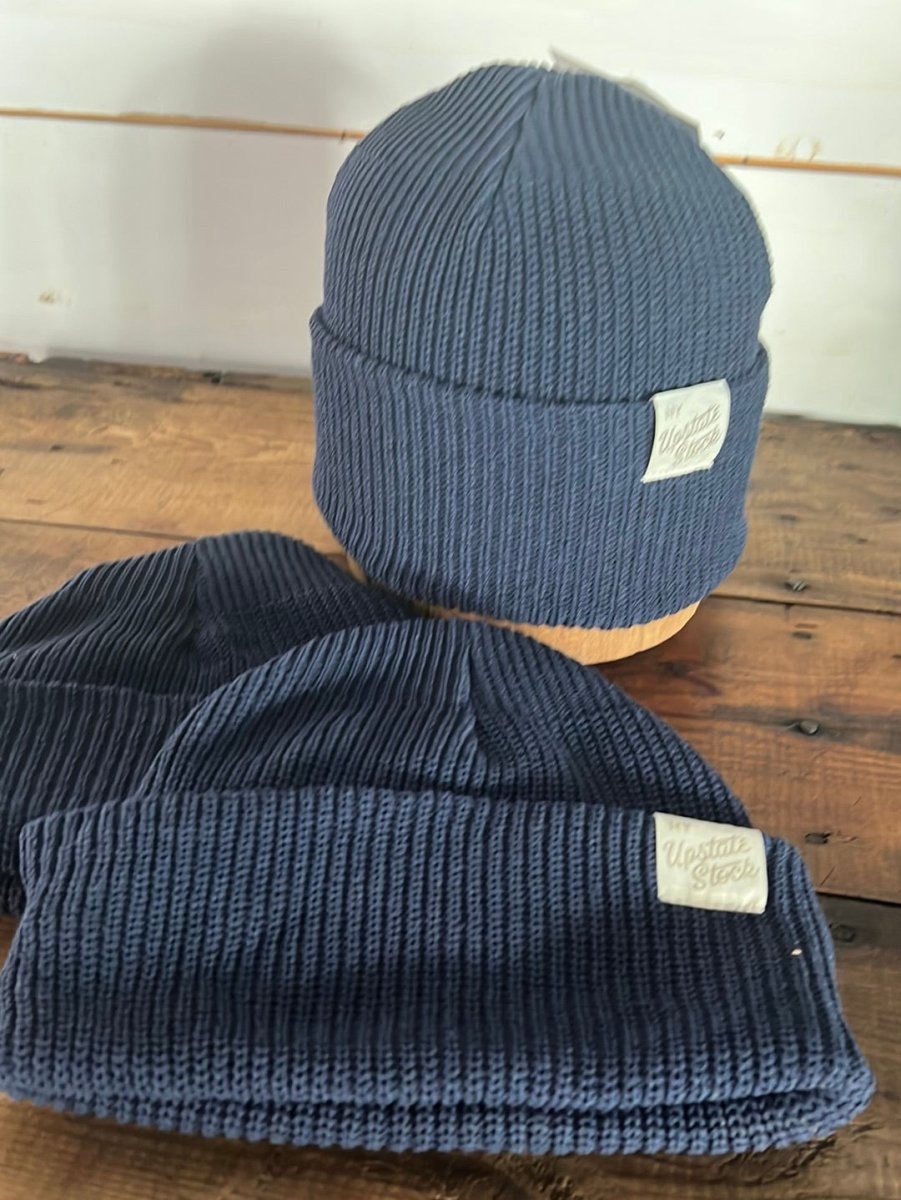 Upcycyled Cotton Watchcap - Navy - Diamonds & Rust