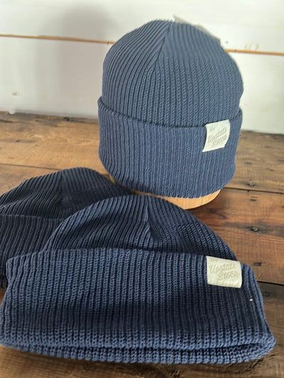 Upcycyled Cotton Watchcap - Navy - Diamonds & Rust