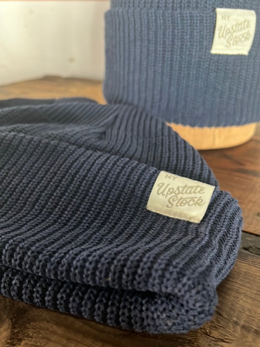 Upcycyled Cotton Watchcap - Navy - Diamonds & Rust