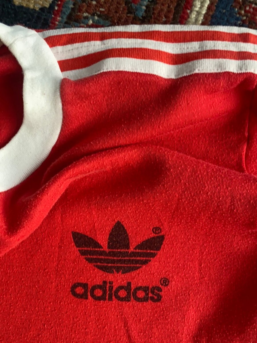 Vintage 80's Adidas Ringer Tee - Diamonds & Rust