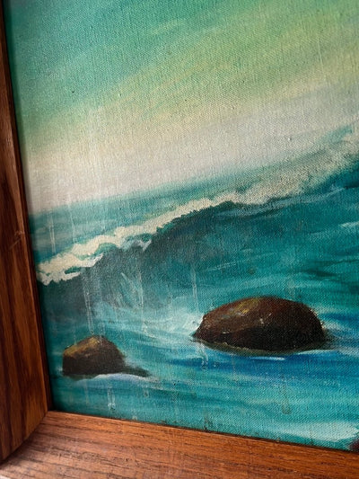 Vintage Coastal Light House Painting - Diamonds & Rust