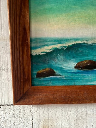 Vintage Coastal Light House Painting - Diamonds & Rust