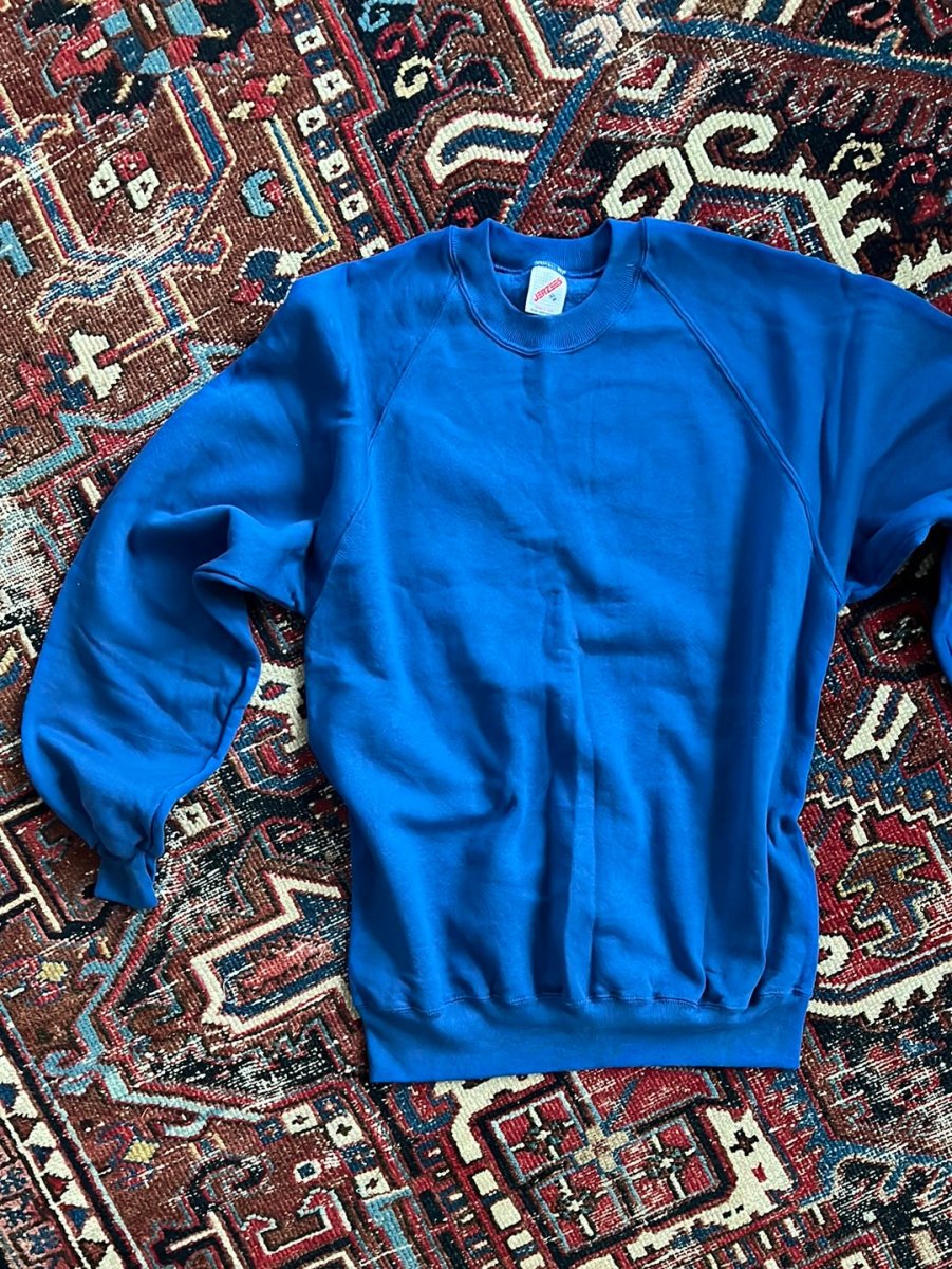 Vintage Cobalt Raglan Sweatshirt - Diamonds & Rust
