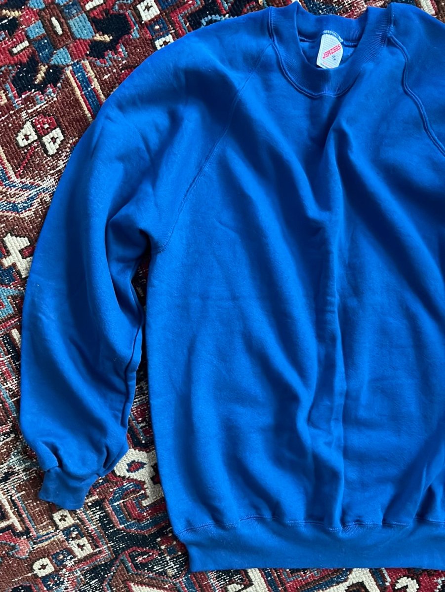 Vintage Cobalt Raglan Sweatshirt - Diamonds & Rust