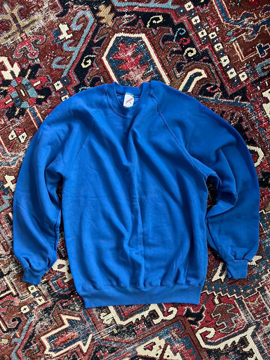Vintage Cobalt Raglan Sweatshirt - Diamonds & Rust