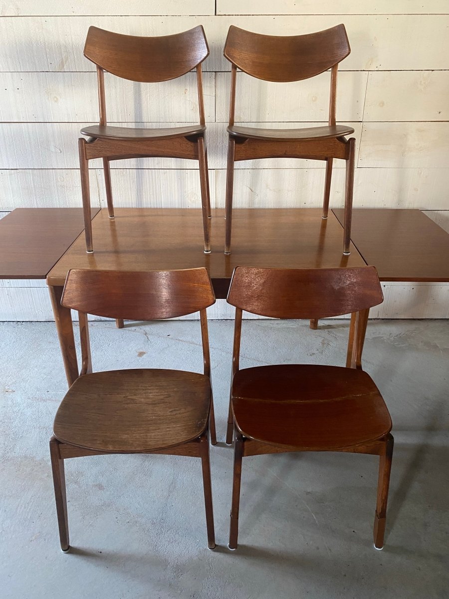 Vintage Danish Modern Teak Dining Chairs - Diamonds & Rust