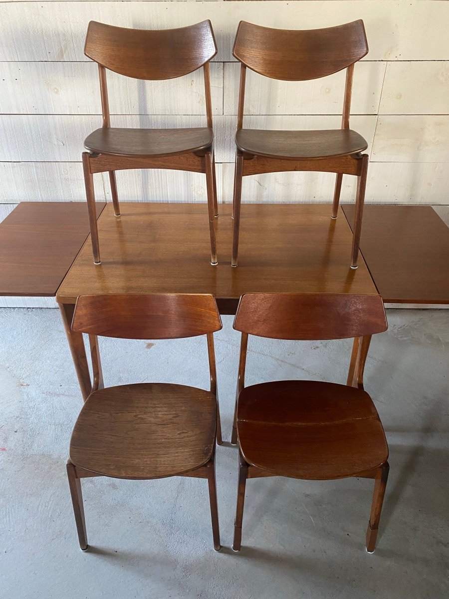 Vintage Danish Modern Teak Dining Chairs - Diamonds & Rust