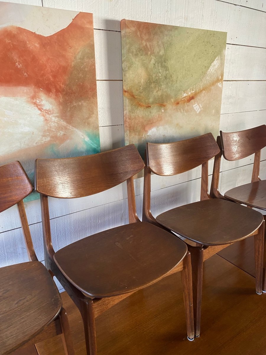 Vintage Danish Modern Teak Dining Chairs - Diamonds & Rust