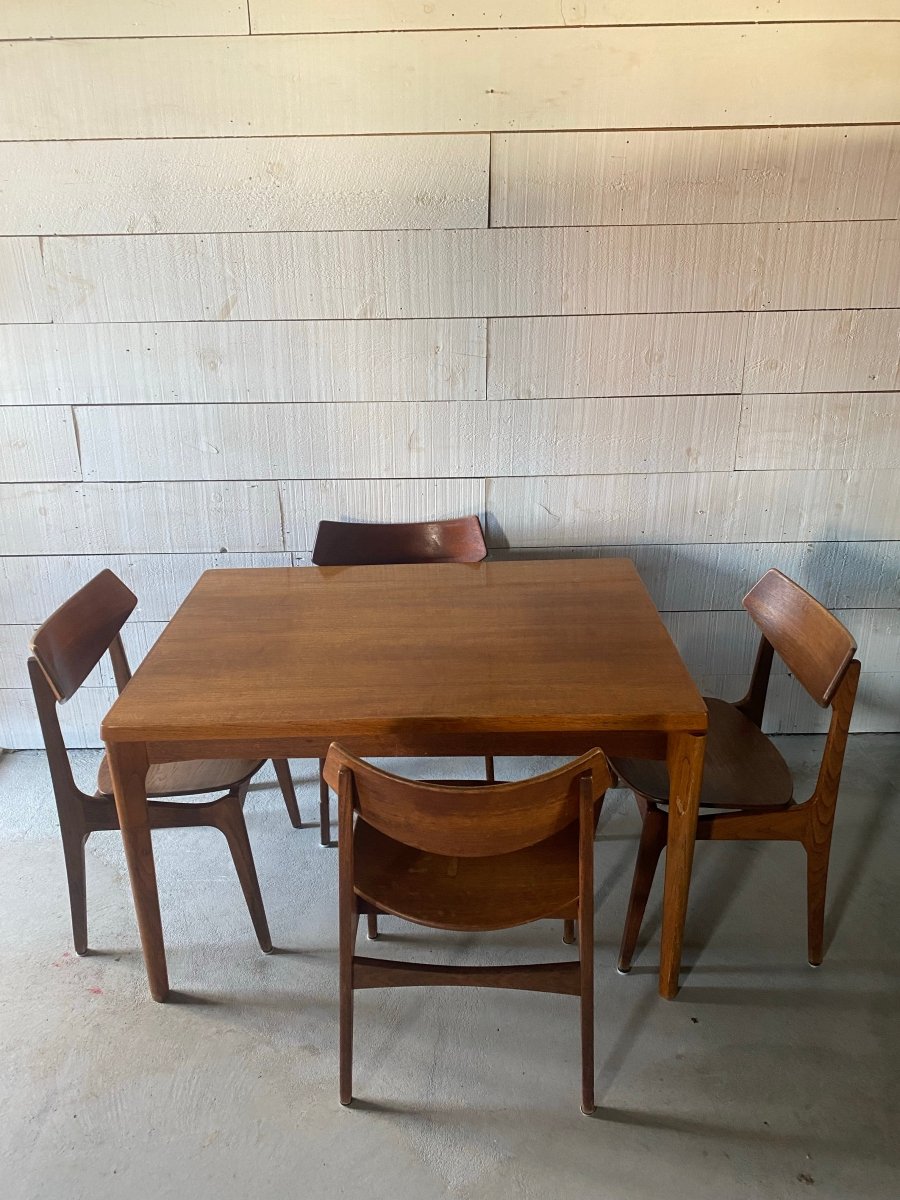 Vintage Danish Modern Teak Dining Table - Diamonds & Rust